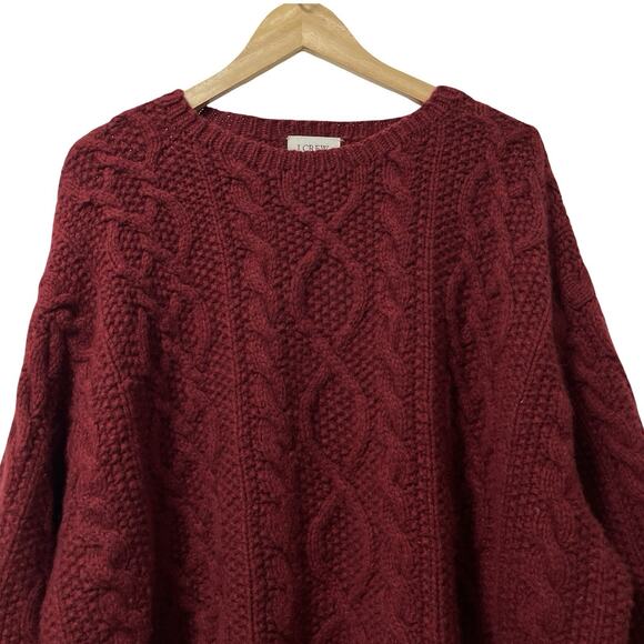 VTG J Crew Mens 100% Hand Knit Wool Cable Knit Sweater Size XXL Fisherman Heavy - Picture 3 of 6